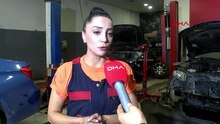 Hesap kitap yapıyordu, şimdi motor tamir ediyor! 'Yüzümdeki yağ benim makyajım’