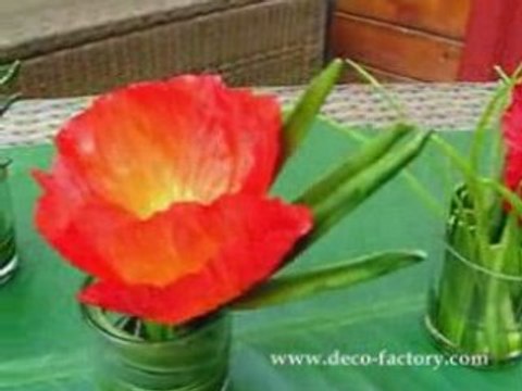 Lot de 3 mini compos coquelicots artificiels Fleur d'Isa