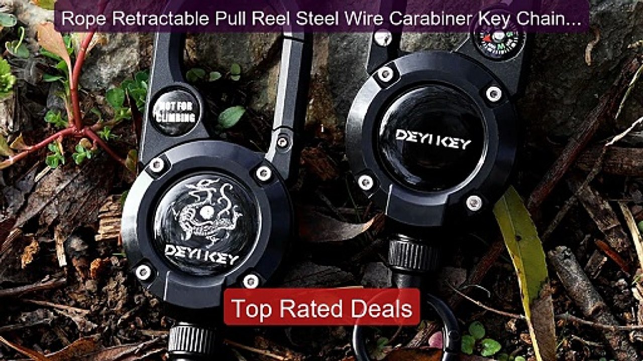 Rope Retractable Pull Reel Steel Wire Carabiner Key Chains Buckle ...