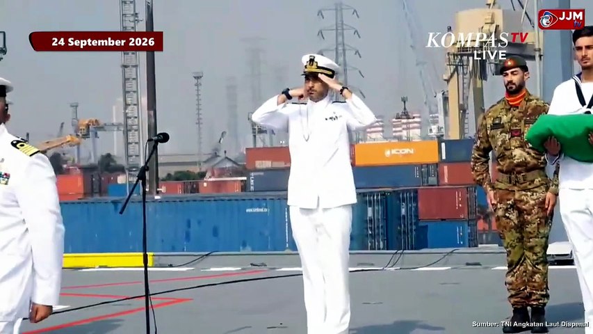 [FULL] Resmi! Kapal Induk Giuseppe Garibaldi Jadi KRI Sriwijaya, Bendera Indonesia Berkibar
