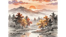 半壁流云卧翠峦