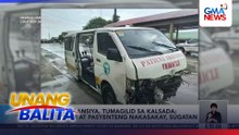 Ambulansiya, tumagilid sa kalsada; driver at pasyenteng nakasakay, sugatan | Unang Balita