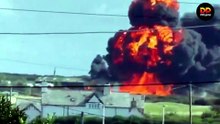 Avión militar británico se estrella tras despegar: una enorme bola de fuego estalla al impactar contra el suelo