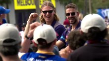 Brisbane and Fremantle fans flock to AFL Grand Final parade