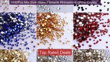 1440Pcs Mix Size Glass Flatback Rhinestone Glitter Crystal AB Round... -- Top Rated 2026 | Buy Now!