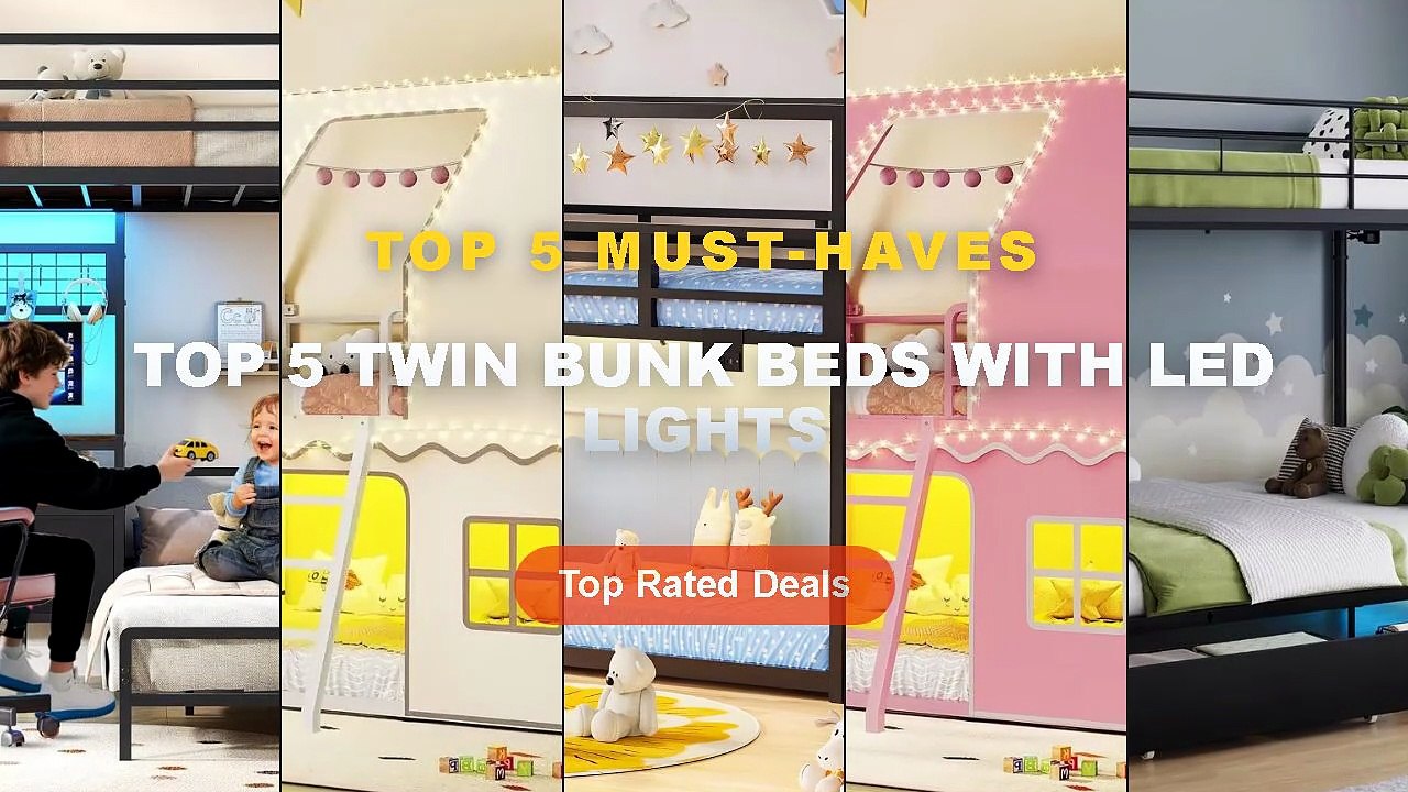 Cheap & Best Top 5 Twin Bunk Beds With LED Lights Unboxing & Review ...