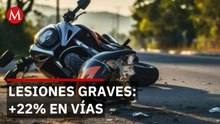 Lesiones en siniestros viales crecen 22% en México