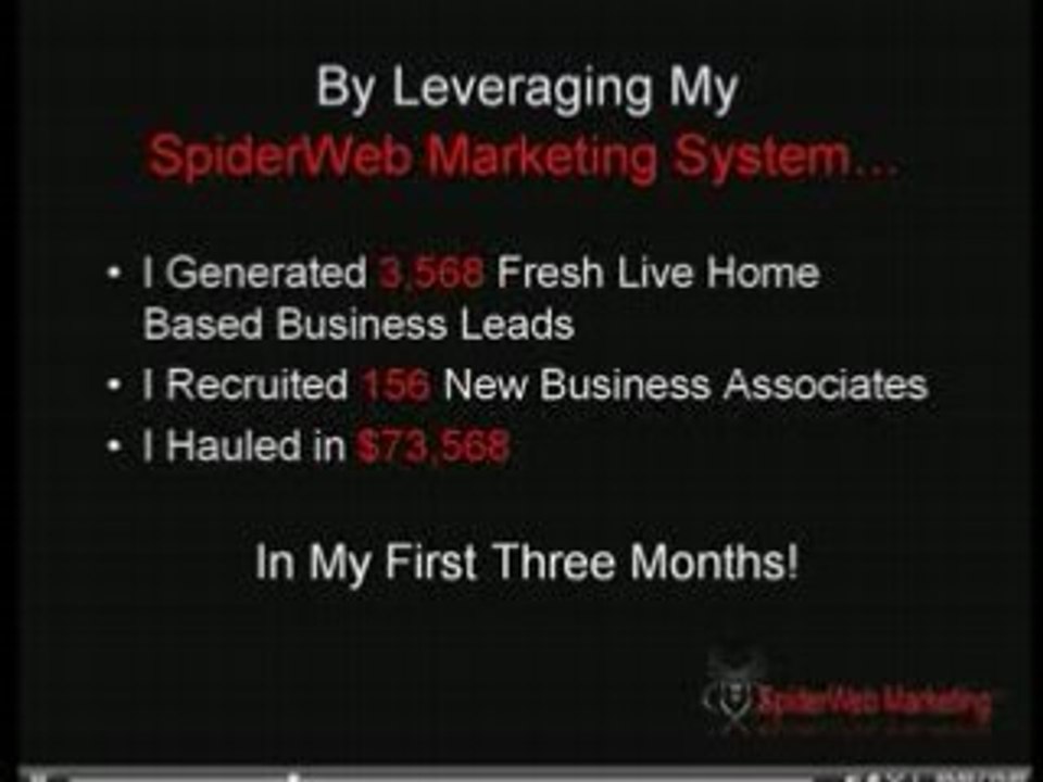 The Spider Web Marketing System - Please Take My Advice !!!