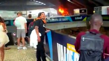 Incêndio em roulotte na estação do Oriente