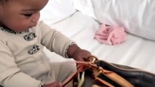 Rihanna's one-year-old daughter cries over five-figure Louis Vuitton bag in must-see video