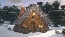 Winter Log Cabin Minecraft Tutorial | Easy Snowy Taiga Starter House