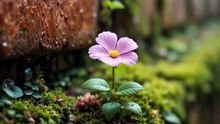Even a tiny flower can bring life to an old stone wall | Motivational Quote