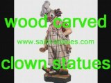 Laughing clowns wood carved & completely handcrafted!