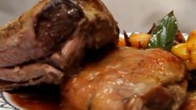 Canard rôti garni façon crapaudine