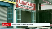Kütahya’da oto galerinin çatısı yandı
