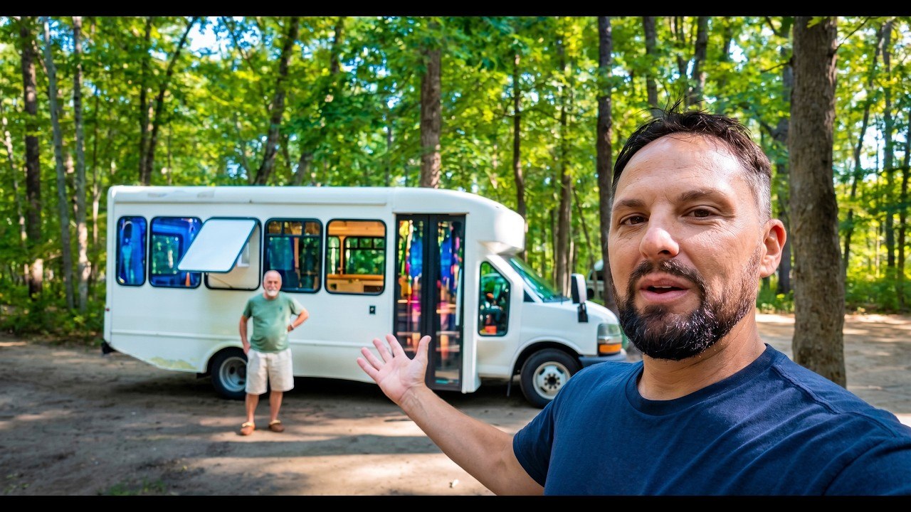 Bill’s 2015 Chevy Shuttle Bus Tiny Home Tour | $18K Camper Conversion