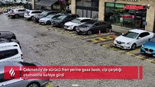Çekmeköy’de sürücü fren yerine gaza bastı; cip çarptığı otomobille kafeye girdi
