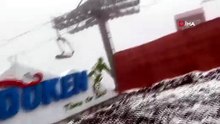 Palandöken'in zirvesi beyaza büründü: Mevsimin ilk karı Ejder Tepesi'ne yağdı