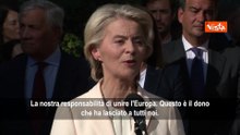 Von Der Leyen su intitolazione edificio Eurocamera a Sassoli: Sua eredità è unire l'Ue