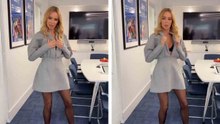 英国人司会者、ツイードドレスと印象的なディテールで注目集める