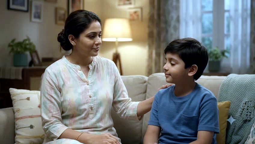 Mom teaching Son about periods