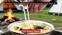 Stainless Steel Colander with Wooden Handle - Fine Mesh Ski... -- Top Pick 2026 | Unbeatable Price!