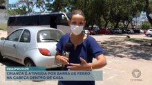 Barra de ferro cai na cabeça de criança de um ano e oito meses