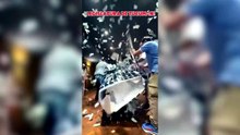 Jóvenes libertarios destruyeron a palazos una maqueta de la Legislatura y Catalán salió a justificar el episodio