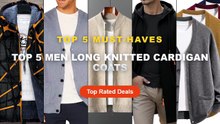 Best Top 5 Men Long Knitted Cardigan Coats on AliExpress | Review - Men's V Neck Knit Cardigan Sweater Casual Button Dow...