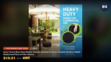 Top 5 Best Top 5 Weather Resistant Umbrella Base Bags (Must Have!) - Heavy Duty Outdoor Umbrella Base Weight Sand Bag 90...