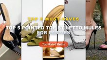 Top 5 Pointed Toe Stiletto Mules For Parties: Top 5 Best Sellers - Black Patent Leather Metal Stiletto Mules 16cm Pointe...