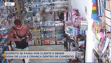 Ladrão finge ser cliente e rende dona de loja e o filho dela para roubar