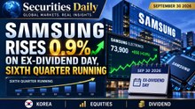 Samsung Rises 0.9% on Ex-Dividend Day, Sixth Quarter Running | September 30 2026 | Securities Daily