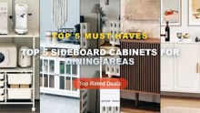 Top 5 Best Top 5 Sideboard Cabinets For Dining Areas (Must Have!) - 60" Sideboard Buffet Cabinet with Storage, Curved De...