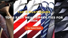 Top 5 Easy Wear Zipper Ties For Men: Top 5 Best Sellers - zipper tie 7CM Men's Professional Business Executive Black Str...