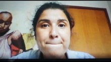 Profª Jamille Ghil animando os alunos durante aula remota