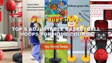 Cheap & Best Top 5 Adjustable Basketball Hoops For Home Courts Unboxing & Review - Mini Indoor Basketball Hoop with 7 LE...