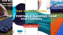 Top 5 Portable Sleeping Gear For Campers: Top 5 Best Sellers - Camping Inflatable Mattress In Tent Folding Camp Bed Slee...