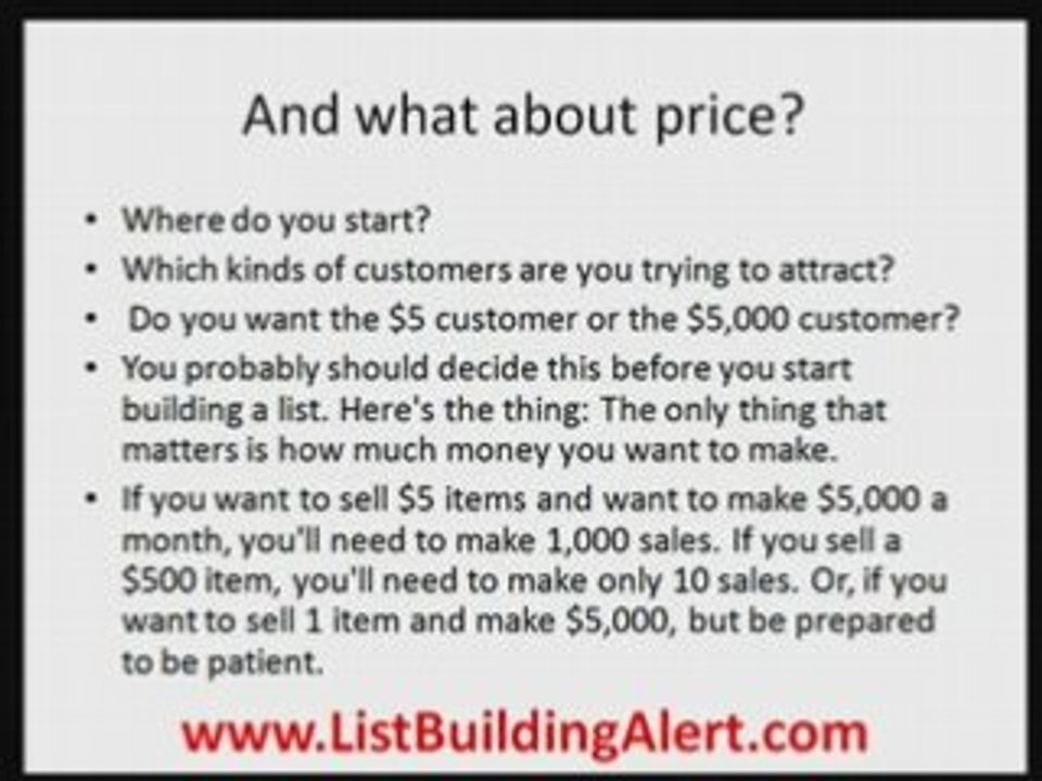 List Building & Converting Buyers