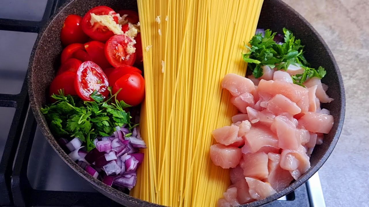 Einfach Spaghetti in 15 Min in einer Pfanne und ein schnelles Abendessen ist fertig