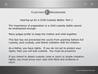 Fathers Custody - Custody Warriors Tip 102