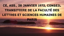 CE, Ass., 28 janvier 1972, Conseil transitoire de la faculté des lettres et sciences humaines de Paris
