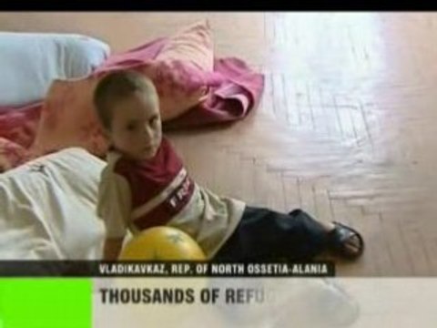 Thousands of refugees in temporary shelters...