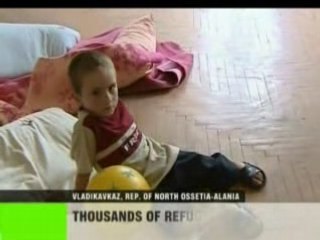 Thousands of refugees in temporary shelters...