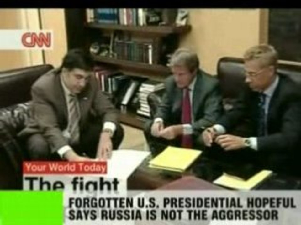 U.S. presidential hopeful says Russia is not the aggressor.