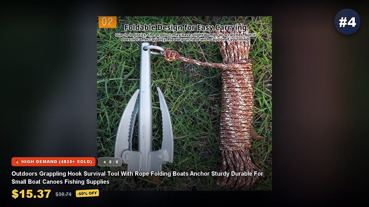 Best Top 5 Foldable Grappling Hooks For Survival on AliExpress | Review - Folding Grappling Hook Multifunctional Stainle...