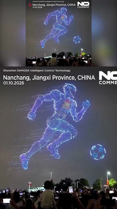 5,000 drones create giant shapes over Nanchang in China