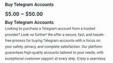 Telegram Accounts - Buy Sell Trade