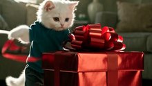 Kitten opening a red toy car gift made with AI, would you be this excited for a surprise like this? Comment PROMPT