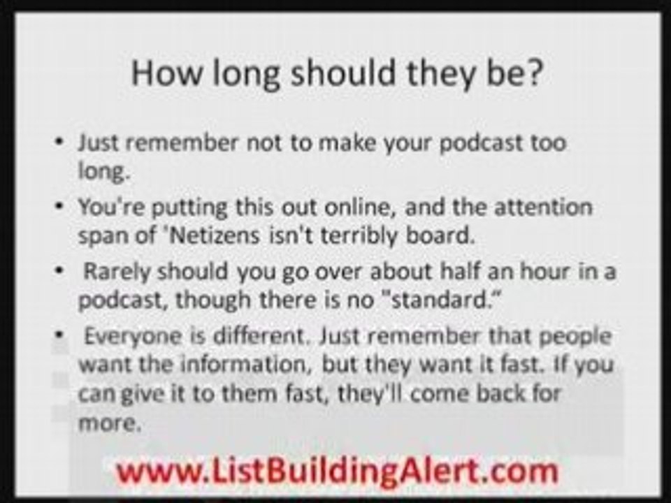 List Building with Podcasting
